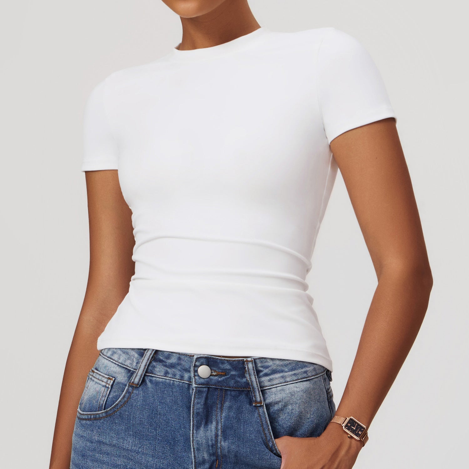 SEAMLESS BRUSHED SHORT SLEEVE TOP