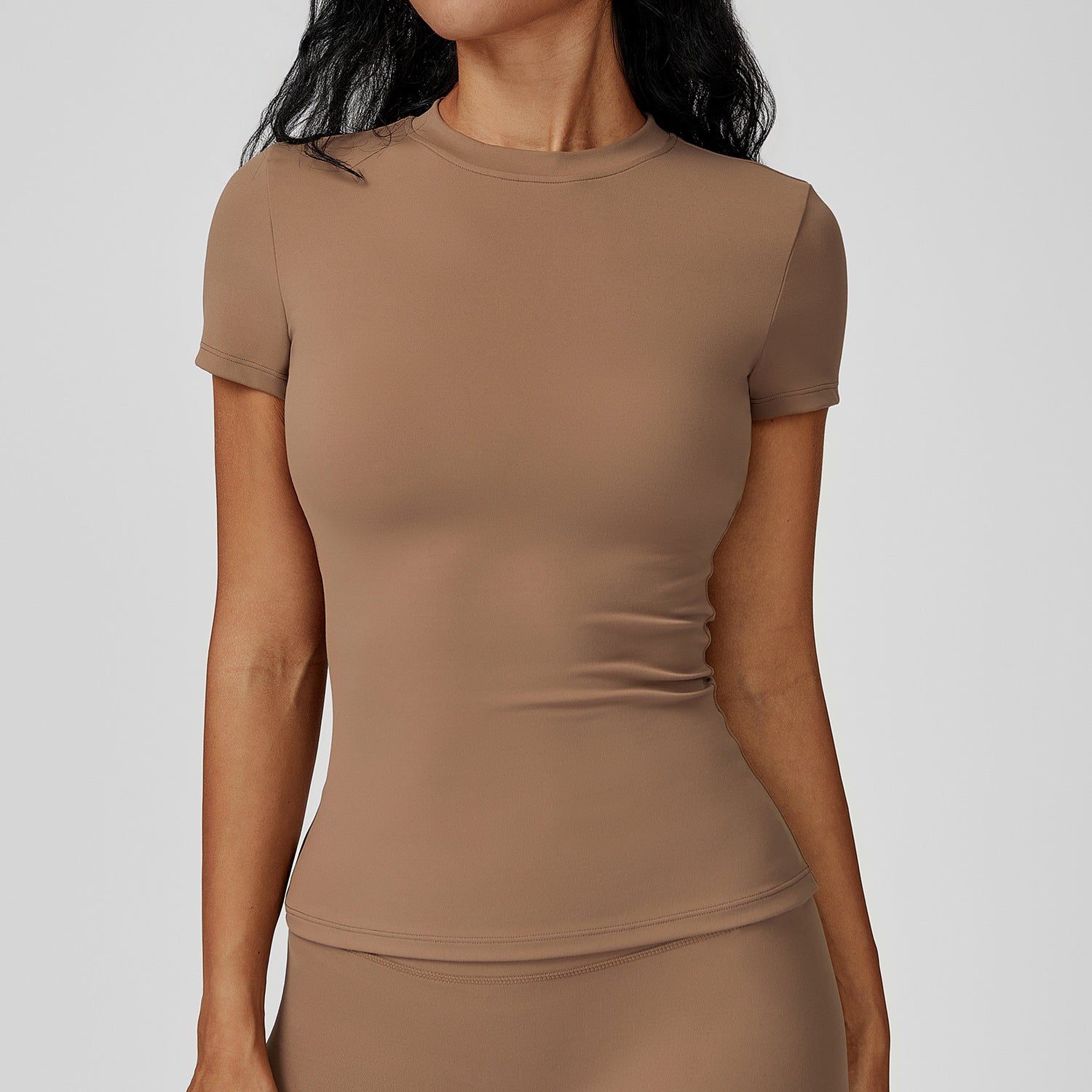 SEAMLESS BRUSHED SHORT SLEEVE TOP