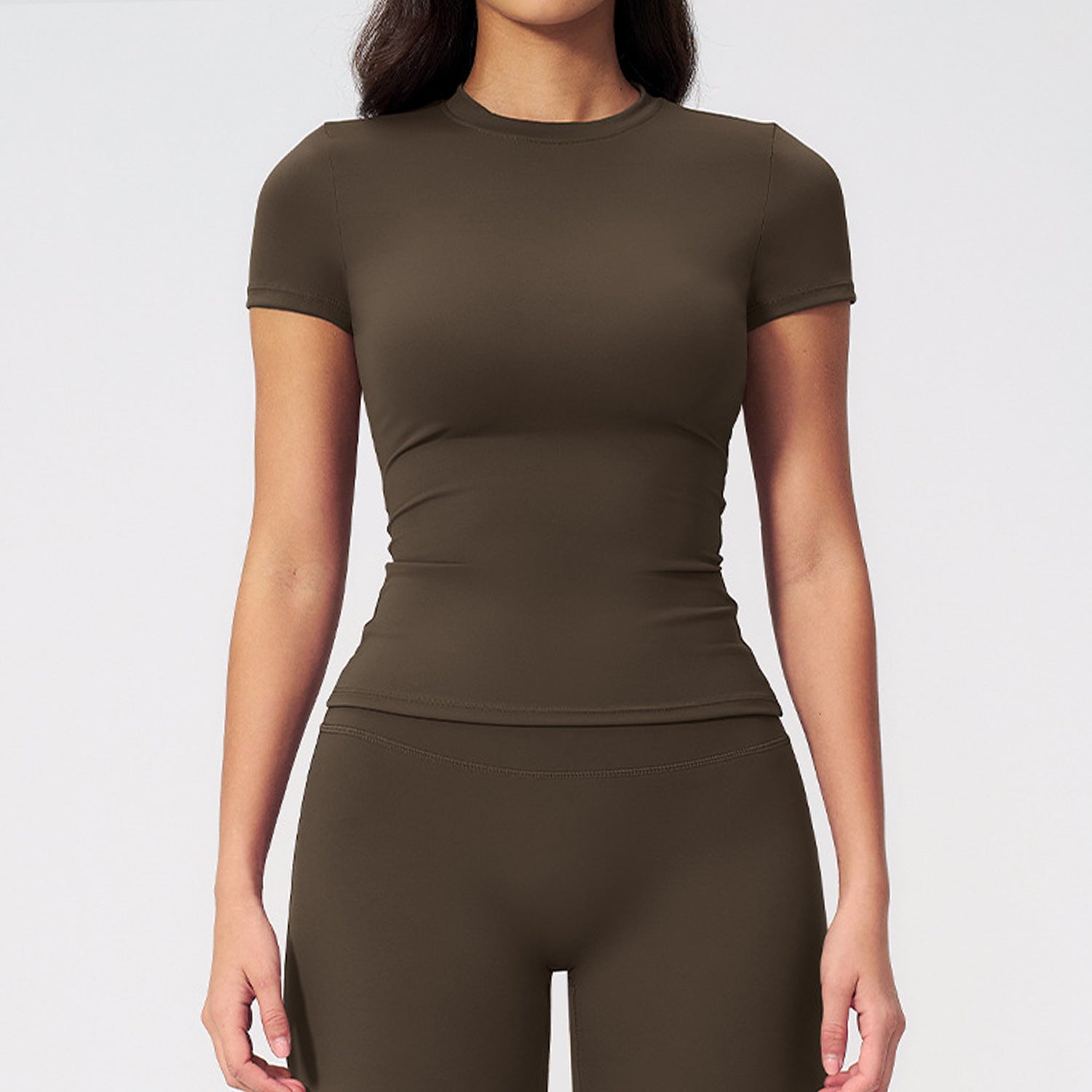 SEAMLESS BRUSHED SHORT SLEEVE TOP