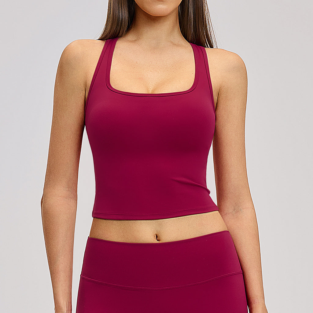 BRUSHED SEAMLESS YOGA TANK TOP