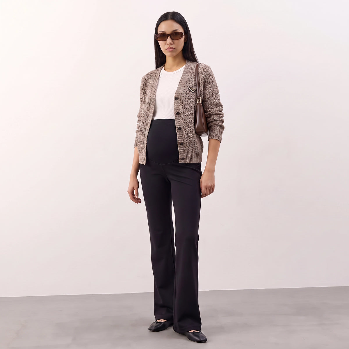High-Waisted Bootcut Trousers
