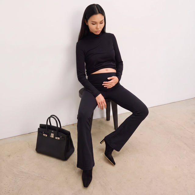 High-Waisted Bootcut Trousers