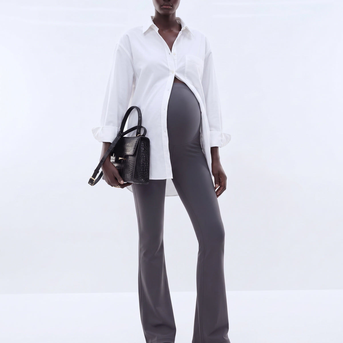 High-Waisted Bootcut Trousers