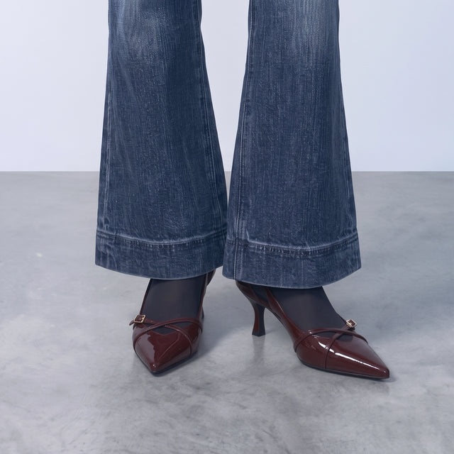 Cropped Flared Maternity Jeans