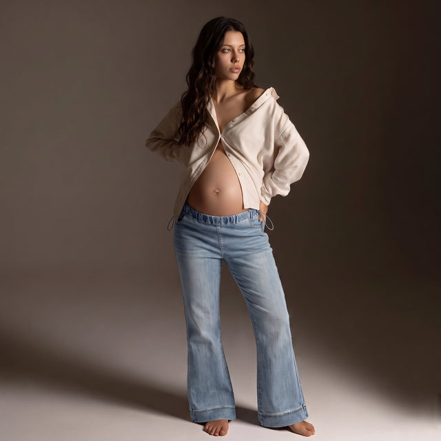Cropped Flared Maternity Jeans