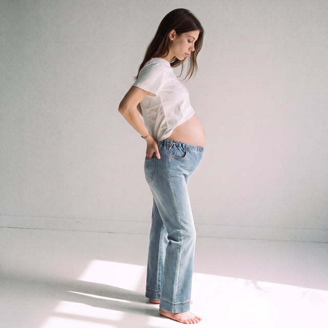 Cropped Flared Maternity Jeans
