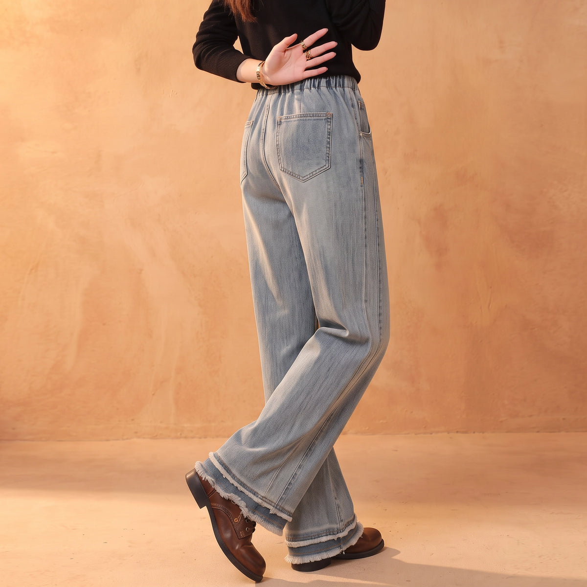 High-Waisted Wide-Leg Maternity Jeans