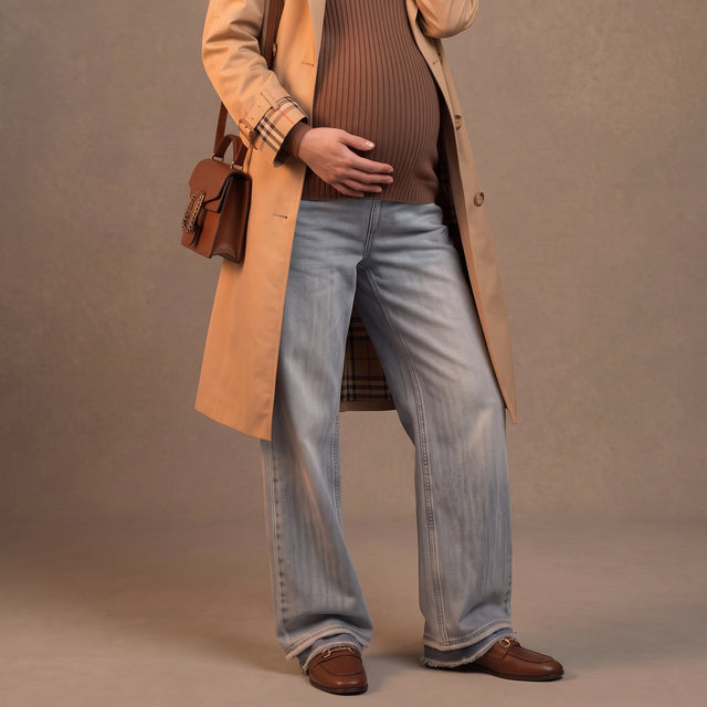 High-Waisted Wide-Leg Maternity Jeans