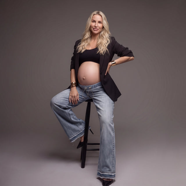 High-Waisted Wide-Leg Maternity Jeans