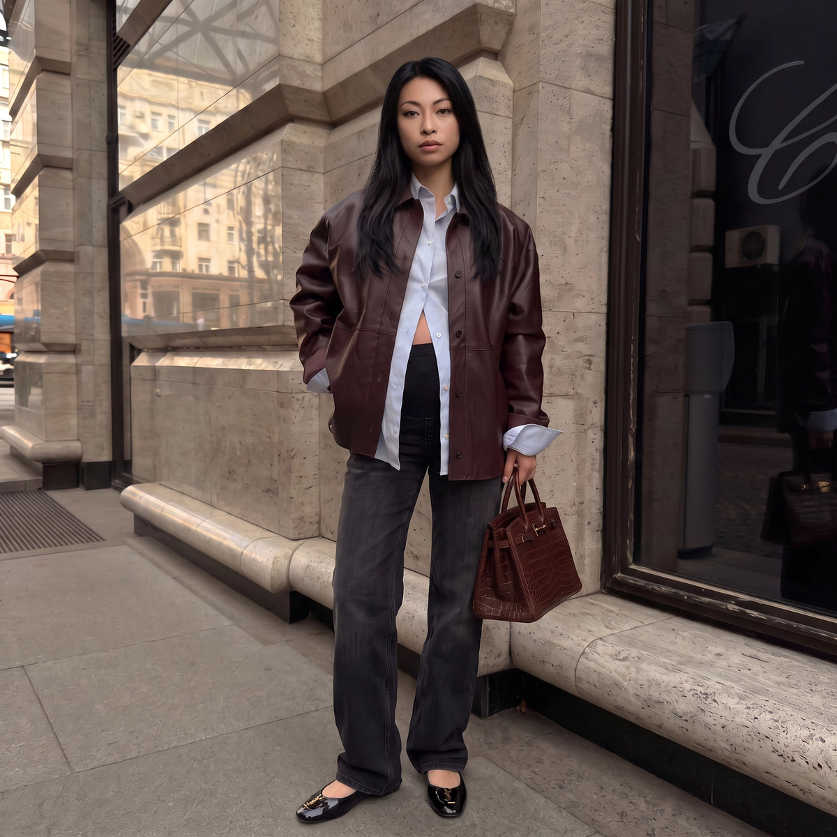 Over-Bump Wide-Leg Maternity Jeans