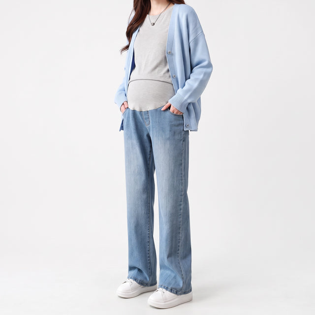 Over-Bump Wide-Leg Maternity Jeans