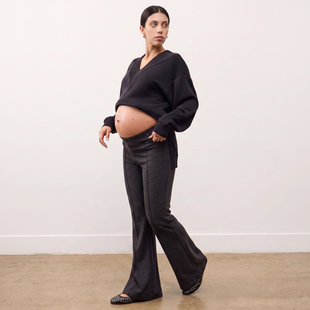 Tailored Flare Maternity Trousers