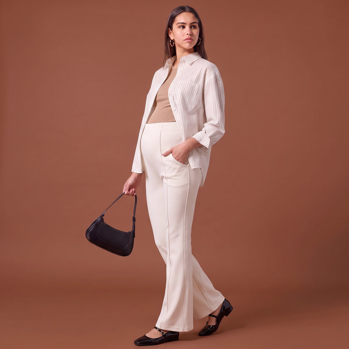 Tailored Flare Maternity Trousers