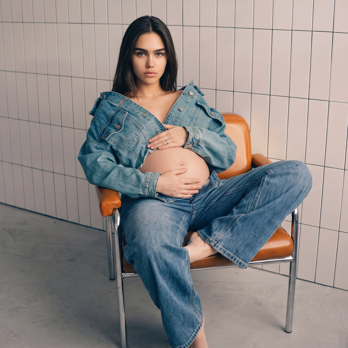 Vintage Wide-Leg Maternity Jeans
