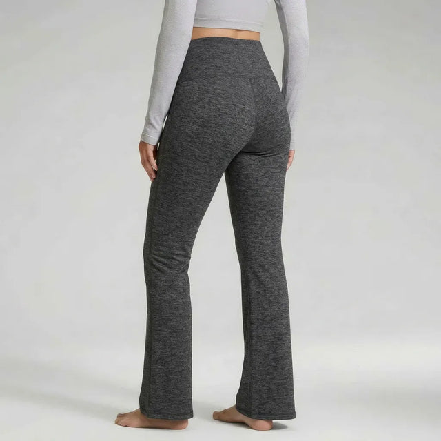 Charcoal wide maternity trousers back view, full length